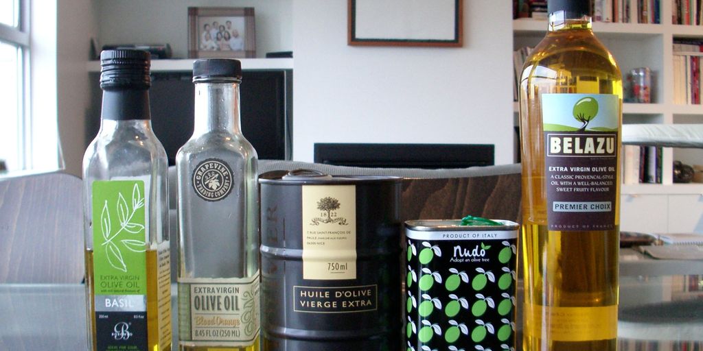 gourmet dining table with olive oil bottle